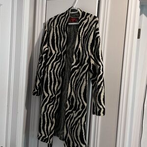 Guess Black and White Zebra Print Long Cardigan